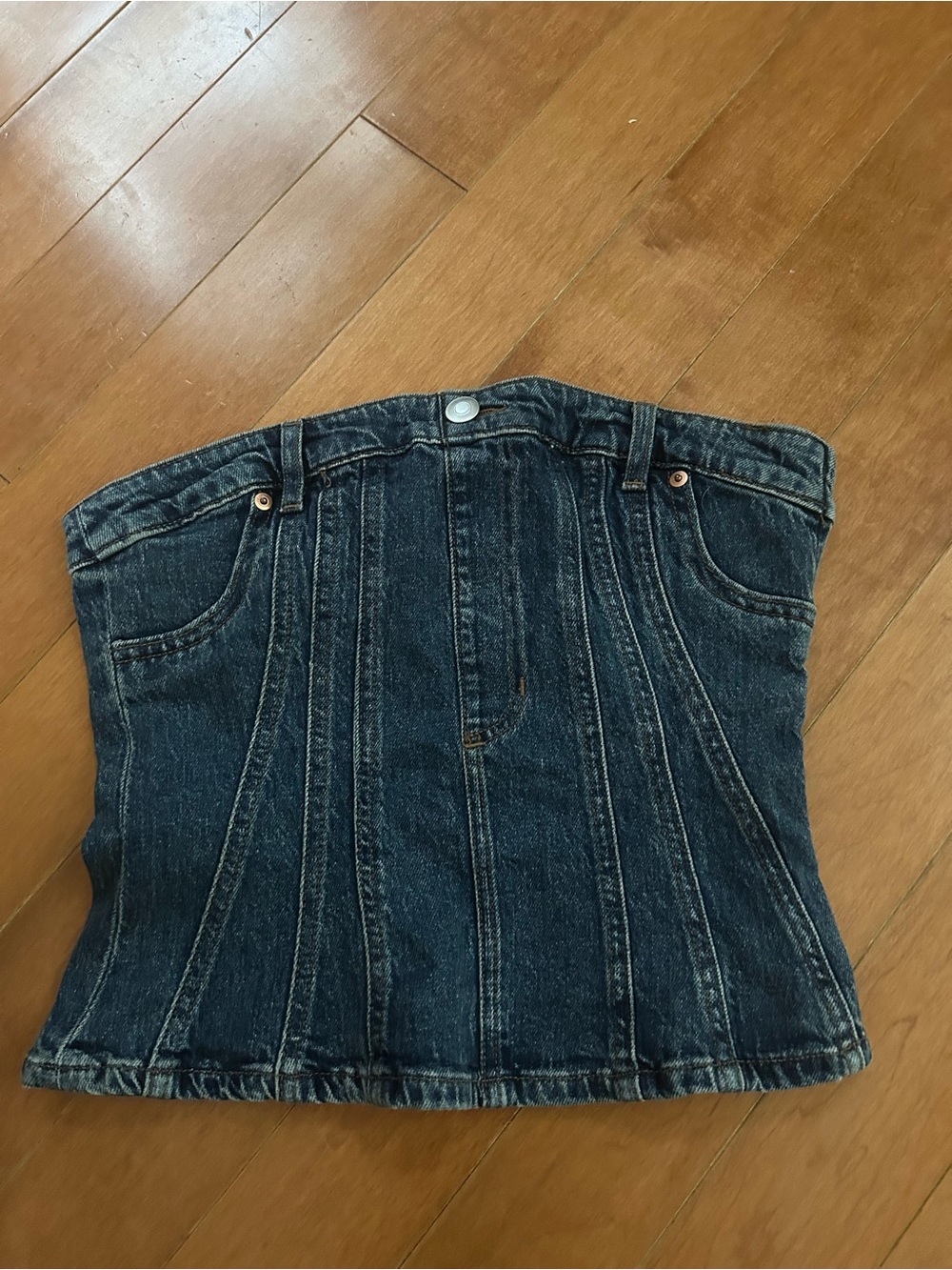 H&M Dark Wash Denim Corset Waistband